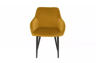 2SET jídelní židle TURIN tmavě žlutá samet