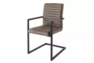 2SET konzolová židle LOFT taupe šedá antracit