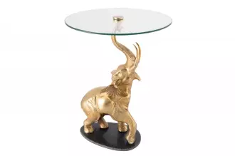 Odkládací stolek ELEPHANT II 75 CM zlatý / mramor